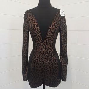 Sexy Cheetah Print Romper Costume Halloween